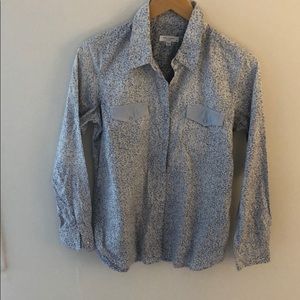 Equipment blue floral button down shirt